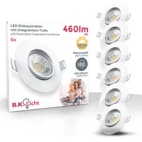 B.K.Licht - Einbauspot 68mm 6er Set - Weiß