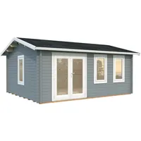 Palmako Gartenhaus Iris 19,1 m2 - 44 mm hellgrau/weiß