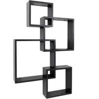 Mendler HWC-P23 Hängeregal 4 Regale Schwarz