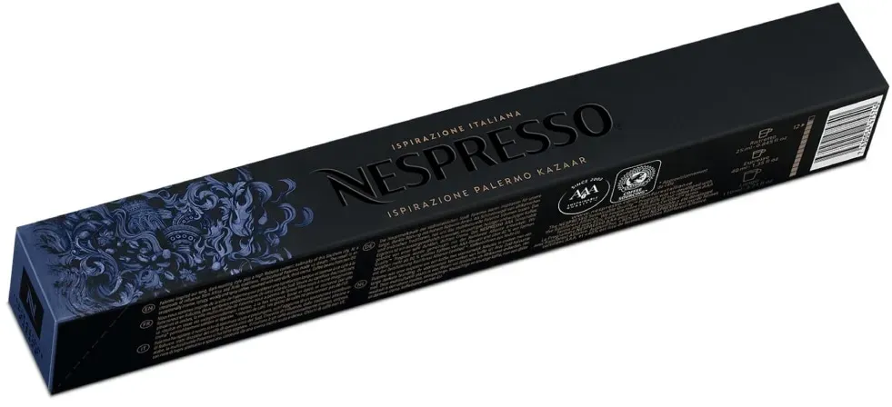 Nespresso Kazaar Original Line 10 Espresso Kaffeekapseln Dunkelblau 40 ml Außergewöhnlich intensiv & sirupartig