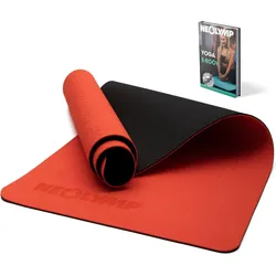 Yogamatte Rot – Rutschfeste Sportmatte, Pilattesmate mit Tragegurt 183 CM