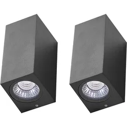 LED Außenwandleuchte 2er Set ANDREWS Schwarz