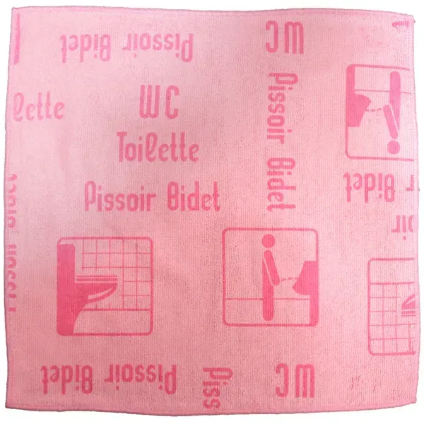 Mikrofasertuch Mopptex Piktogramm WC-Toilette Rot 40 x 40 cm 1 Stück, mit Piktogrammen und Text für Anwendungsbereiche