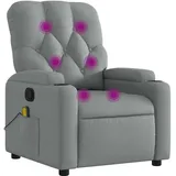 vidaXL Massagesessel mit Vibrationsmassage Polyester 86,5 x 93,5 x 0 cm Hellgrau