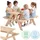 bellabino Kindersitzgruppe Inny Outdoor-Bank aus Holz, (Tisch und Bänke, Sitzgruppe), für 4 Personen, unbehandelt, Kindermöbelset aus Kiefer Massivholz braun