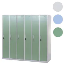 Mendler Schließfachschrank Metall 6 Fächer grün
