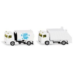 Siku Spielzeug-Auto Siku Kehrmaschine und Müllwagen