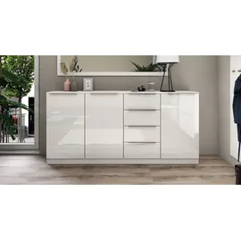 borchardt Möbel Highboard BORCHARDT MÖBEL "Oliva", weiß (weiß hochglanz), B:200cm H:99cm T:35cm, Spanplatte, Sideboards, Highboard, Breite ca. 200 cm