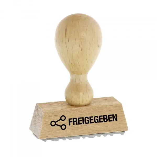 Holzstempel FREIGEGEBEN (50 x 9 mm)