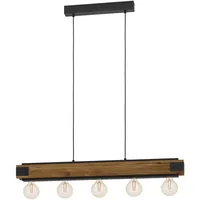 EGLO Pendelleuchte Layham schwarz, braun