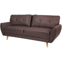 heute wohnen 3er-Sofa HWC-J19, Couch Klappsofa Lounge-Sofa, Schlaffunktion ~ Stoff/Textil braun