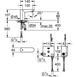 Grohe Euroeco Cosmopolitan E Powerbox DN 15 (36384000)