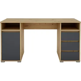 byLIVING Schreibtisch »Lobo«, Breite 138 cm, Artisan Eiche anthrazit,