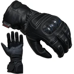 Motorradhandschuhe PROANTI Gr. S, schwarz, Handschuhe, S, Obermaterial: 100% Rindsleder. Innenfutter: 100% Polyester, speziell für Regenwetter und den Winter geeignet, aus Leder