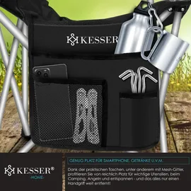 Kesser Campingstuhl faltbar Gepolstert Schwarz