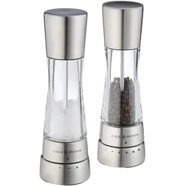 Cole & Mason Derwent Salz-/ Pfeffermühle Duo Set Edelstahl/Acryl befüllt