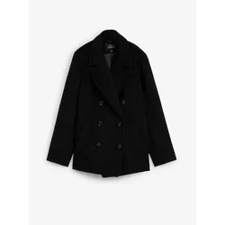 bonprix Cabanjacke aus Wolle, schwarz, 42, Wolle
