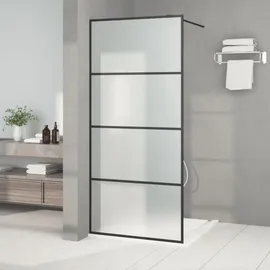 vidaXL Duschwand für Begehbare Dusche 90 x 195 cm ESG-Glas schwarz