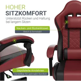Juskys HyperSeat Kunstleder Bordeaux