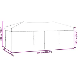 vidaXL Partyzelt Faltbar mit Seitenwänden Creme 3 x 6 m