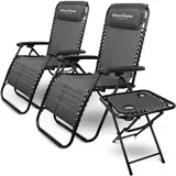 deluxe4home® deluxe4home Gartenstuhl 3-teilig 59 x 59 x 108 cm grau