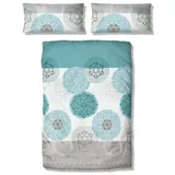 MY HOME Bettwäsche Tesso in Gr. 135x200, 155x220 oder 200x200 cm, Biber, 2 teilig, Bettwäsche mit Ornamenten und in verschiedenen Qualitäten blau|grau