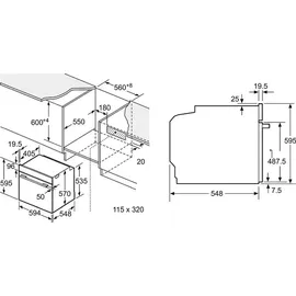 Bosch Backofen-Set Kochfeld Pyrolyse 3D Heissluft Induktion Booster Schwarz Touch Slider