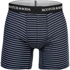 Scotch & Soda Boxershorts Solid Cotton Stretch Blau / Weiß XL 6er Pack