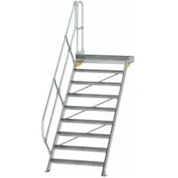 MUNK Aluminium-Treppe Plattform 45° 9 Stufen