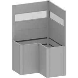 Biohort Sichtschutz Belvedere L-Form 2 Stk. m. Acrylglas Gr. L100 Silber-Met.