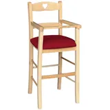 Seggiolone IN Legno Farbe Natürlich Mit Sitzend Gepolstert IN Kunstleder Rot