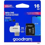 GoodRam Microsd 16 GB Card Class 10 + Adpter + Card Reader - Blister