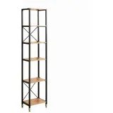 Möbilia Regal 45 x 30 x 210 cm natur-schwarz