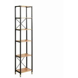 Möbilia Regal 45 x 30 x 210 cm natur-schwarz