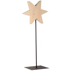 Holzstern Glatt auf Eisenständer 50 cm