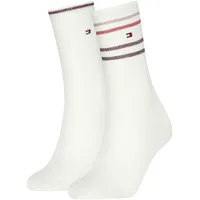 Socken TOMMY HILFIGER, Damen, Gr. 39-42, weiß (sanftes weiß), Obermaterial: 66% Baumwolle, 30% Polyamid, 2% Metall, 2% sonstige Fasern, Socken Socken