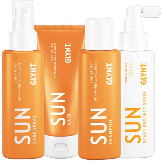 GLYNT SUN Urlaub für's Haar Set (Shampoo 100 ml + Mask 100 ml + Care Spray 100 ml + Scalp Protect Spray 100 ml)