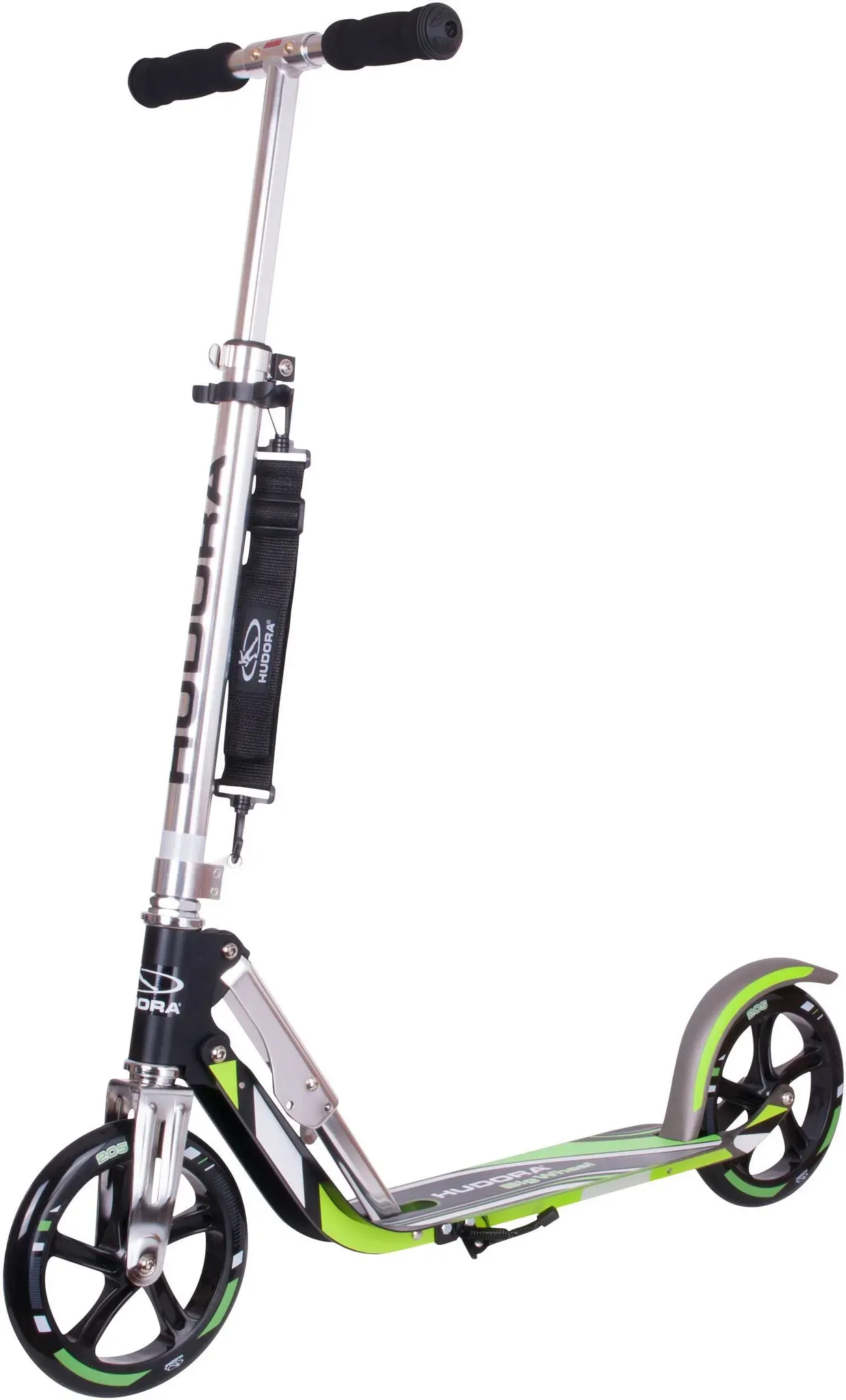 Scooter HUDORA "Big Wheel 205" schwarz (schwarz, grün) Cityroller