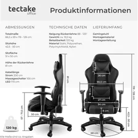 Tectake Tartaros Kunstleder Schwarz