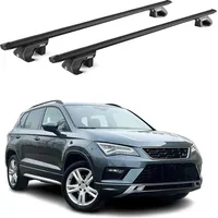 Aurilis Dachträger Grundtäger für Seat Ateca 2016-2025 5 tür 90kg Alu Schwarz 2 tlg ABE