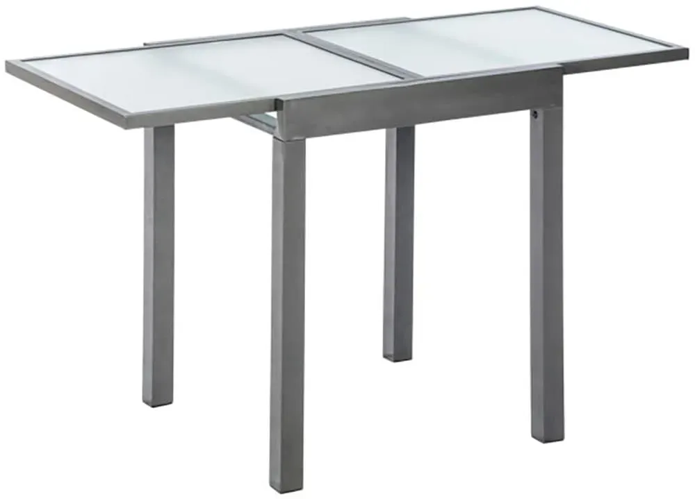 Gartentisch MERXX, grau (graphit, graphit, matt), B:65cm H:75cm T:65cm, Aluminiumgestell mit Sicherheitsglas, Tische, Ausziehtisch, BxTxH: 65 x 65-130 x75 cm