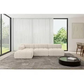 altdecor Ecksofa modulares Sofa Razon-L2 - 285x160x70 cm Beige Cord