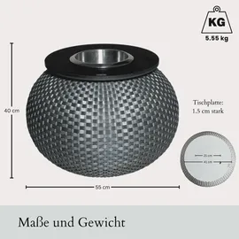 cootab cooler table 3-in-1 Loungetisch mit Edelstahl-Kühler Milano 40 cm