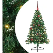 vidaXL Künstlicher Vorbeleuchteter Weihnachtsbaum Grün 150 Cm Pvc Vidaxl