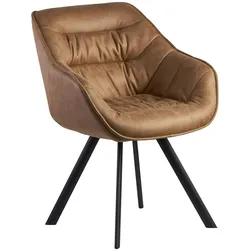 Kadima Design Esszimmerstuhl `Loche`: Samtbezug, Eisenstandbeine, 60x85x64 cm, einfache Montage. Beige, Material: Stoff, 64x60x85 cm