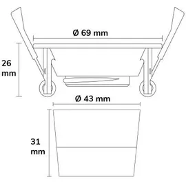 ISOLED Einbaustrahler BACK60 5W rund nickel gebürstet