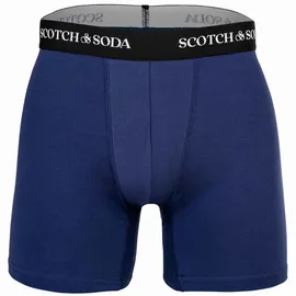 Scotch & Soda Boxershorts Solid Cotton Stretch Grau/Blau L 3er Pack
