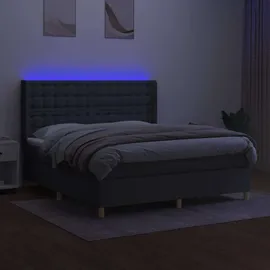 vidaXL Boxspringbett 180 x 200 cm Dunkelgrau