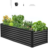 Vevor Hochbeet Pflanzbeet Gemüsebeet Pflanzkasten 180,0 x 89,5 x 60,0 cm Dunkelgrau