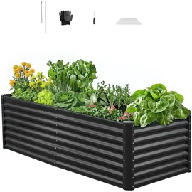 Vevor Hochbeet Pflanzbeet Gemüsebeet Pflanzkasten 180,0 x 89,5 x 60,0 cm Dunkelgrau